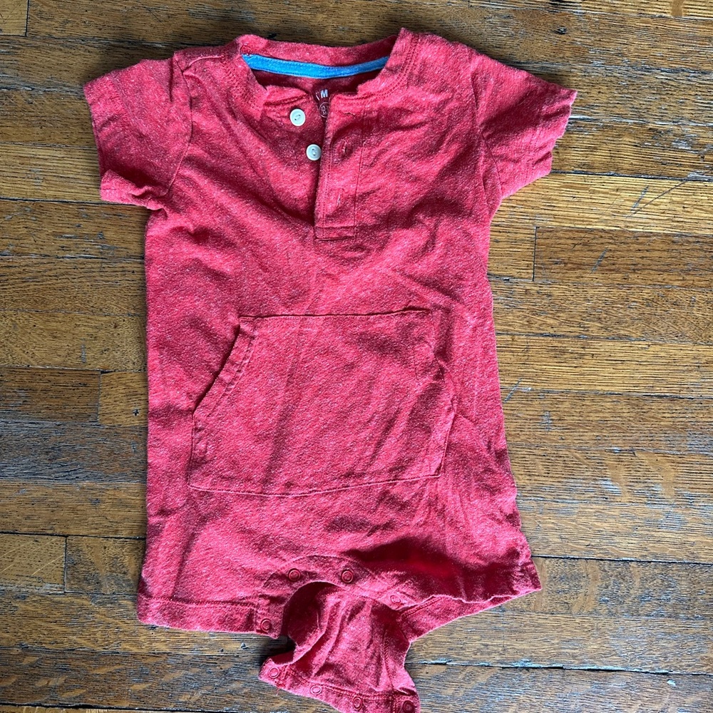 3/$20! Primary Red Baby Romper